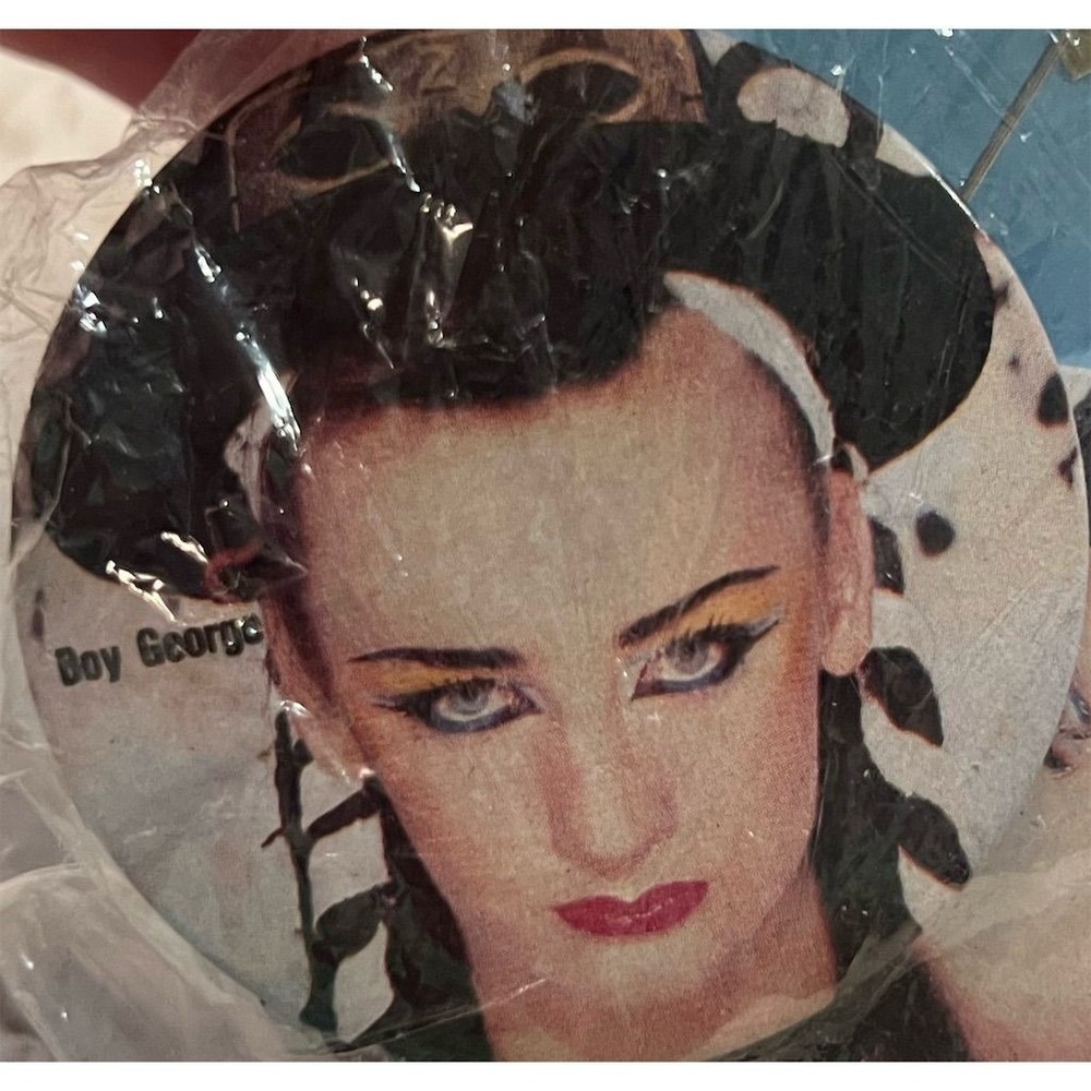 Vtg Boy George Culture Club 1980s Pinback Button Music Memorabilia new old stock